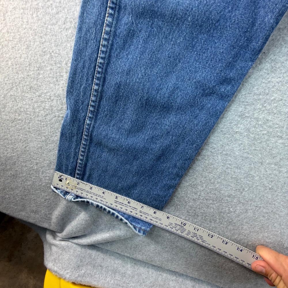 Vintage Wrangler 936DEN Cowboy Cut Slim Fit Jeans Mens 35x31 Blue Made in USA - Picture 2 of 10